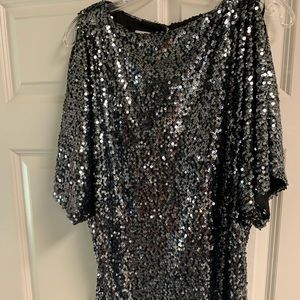 Silver sequin dress